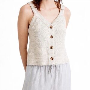 Madewell Rainbow Marled Wakefield Button-Front Sweater Tank